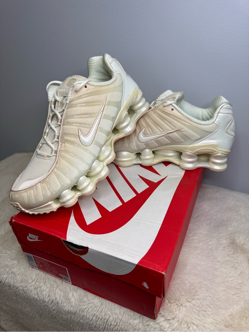 Nike Women’s Shox Sneakers in Pearl Cream